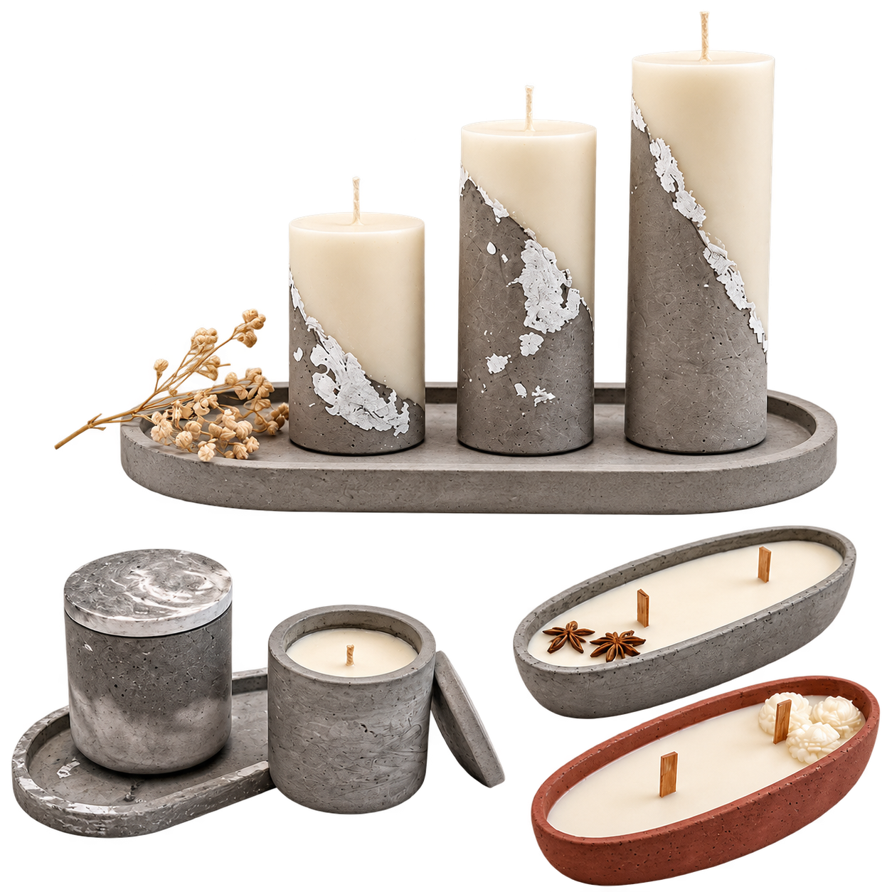 Concrete Collection — cemented candles